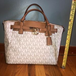 Large Cream Michael Kors MK logo bag